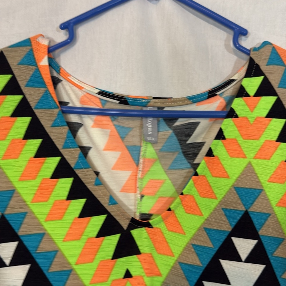 La Ropas Colorful Geometric Pattern Dress - Picture 3 of 5